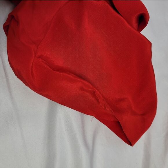 VINTAGE 90s red‎ jumpsuit long sleeve pleated wrap pockets S - Picture 13 of 17